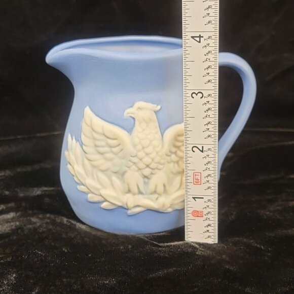 Vintage Powder Blue Wedgwood Jasperware Creamer Pitcher - Picture 9 of 15